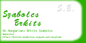 szabolcs brkits business card